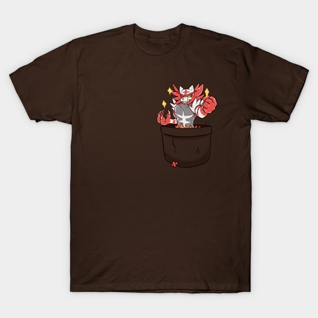 Pocket Shiny Wrestle Cat Starter T-Shirt by TechraPockets